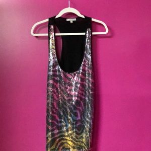 Adorable tank w/ zebra sequin design. Worn 1x.